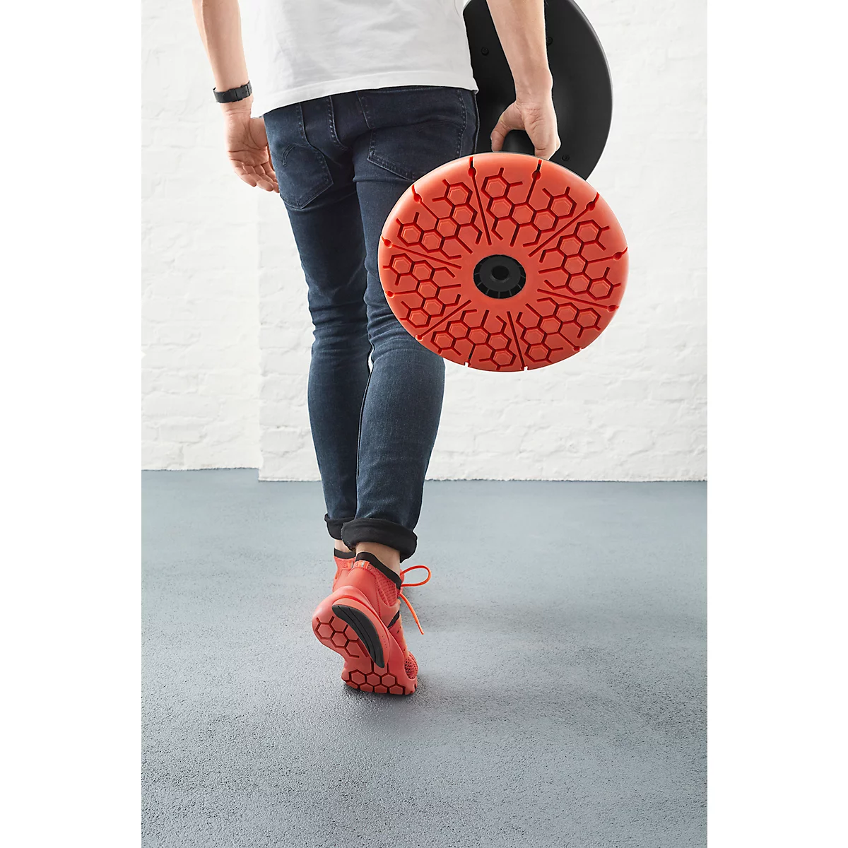 Zithulp/stahulp SSI Proline P 3D - ergonomisch - gepatenteerde onderkant voet - rood en zwart - ons merk Schäfer Shop Genius