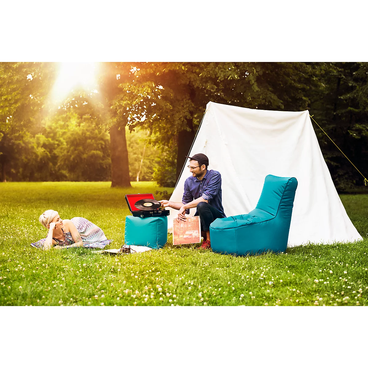 Zitzak swing scuba®, 100% polyester, wasbaar, B 650 x D 900 x H 950 mm, petrol