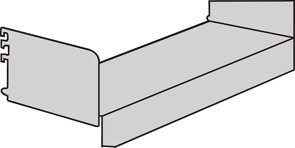 Zócalo, con soportes laterales, para estantería de cremallera Variabo, An 1000 x P 350 mm