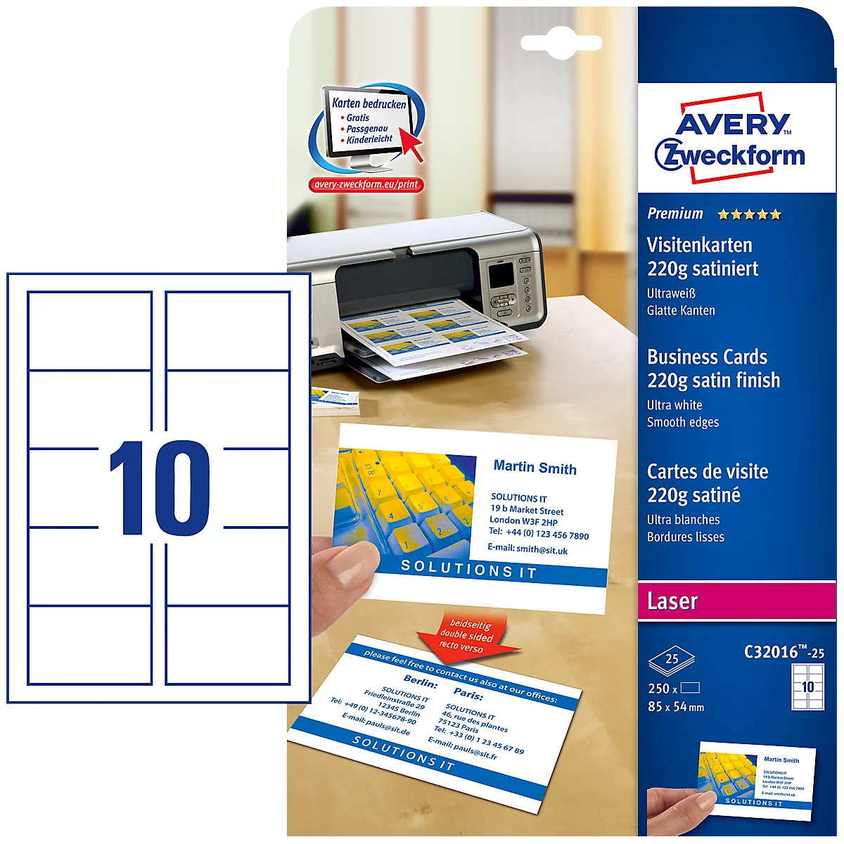Zweckform Visitenkarten C32016-25