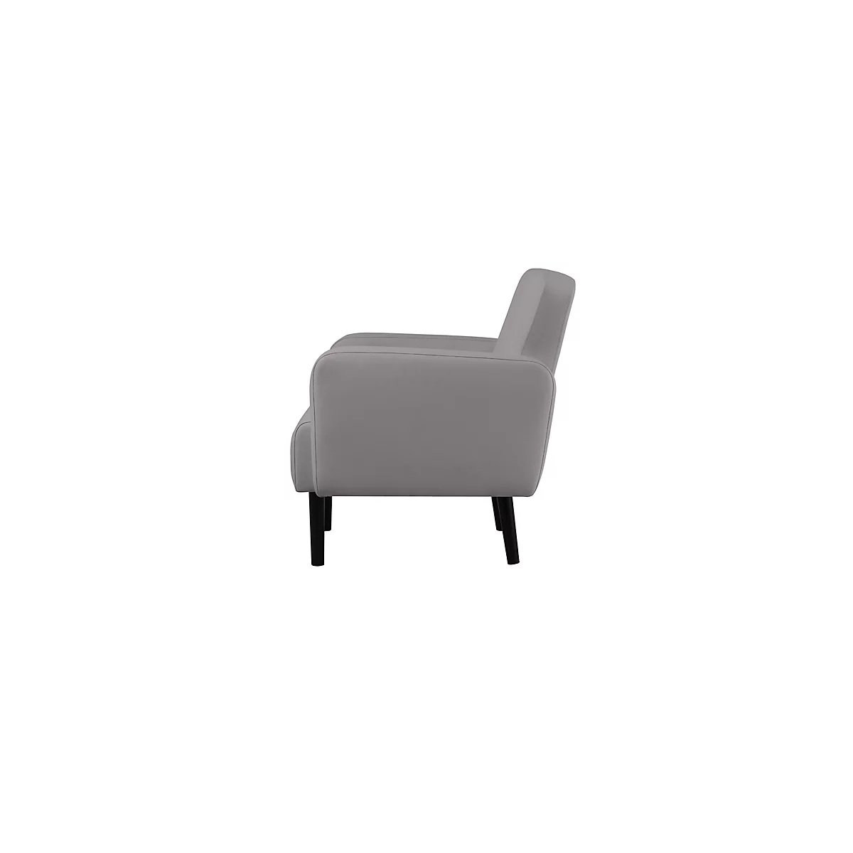 Zweisitzer Sofa meet® by Paperflow LISBOA, desinfektionsmittelbeständiger Kunstlederbezug grau, Fußgestell schwarz, B 1240 x T 815 x H 830 mm