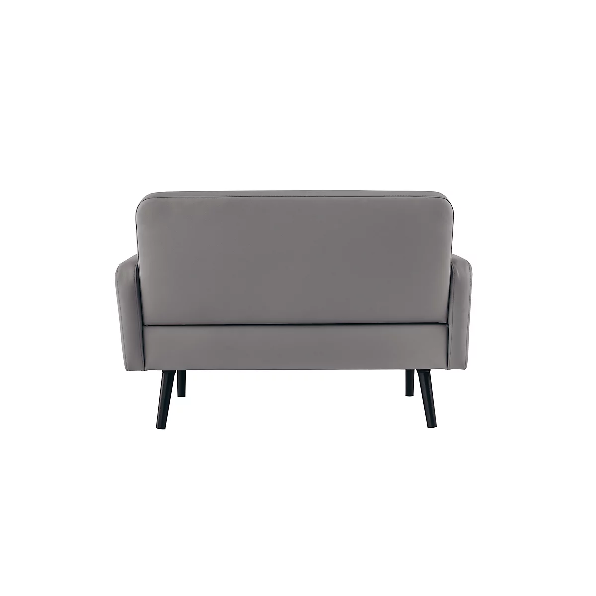 Zweisitzer Sofa meet® by Paperflow LISBOA, desinfektionsmittelbeständiger Kunstlederbezug grau, Fußgestell schwarz, B 1240 x T 815 x H 830 mm