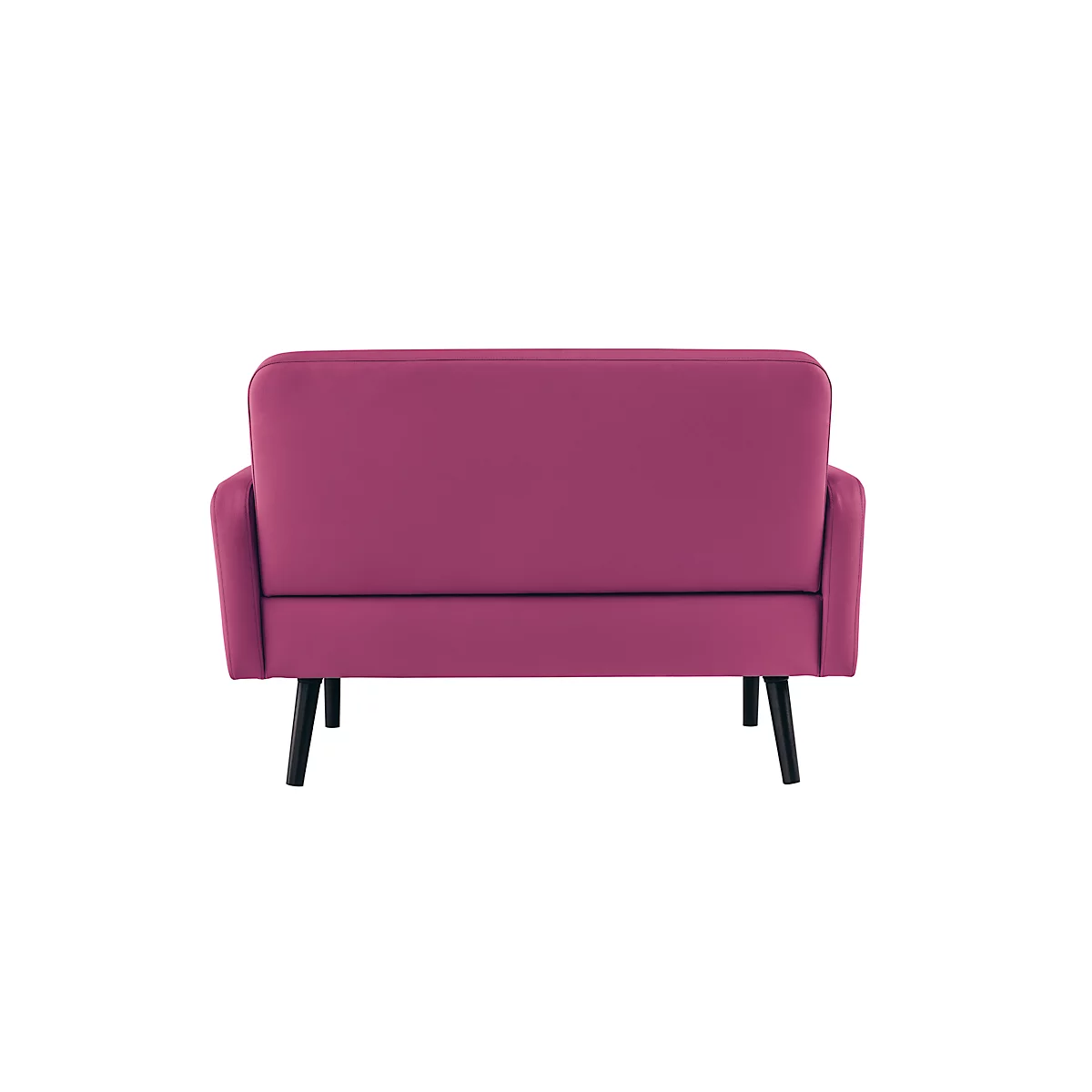 Zweisitzer Sofa meet® by Paperflow LISBOA, desinfektionsmittelbeständiger Kunstlederbezug lila, Fußgestell schwarz, B 1240 x T 815 x H 830 mm