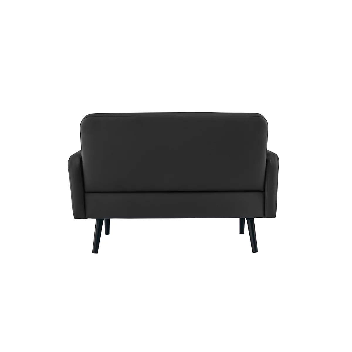 Zweisitzer Sofa meet® by Paperflow LISBOA, desinfektionsmittelbeständiger Kunstlederbezug schwarz, Fußgestell schwarz, B 1240 x T 815 x H 830 mm