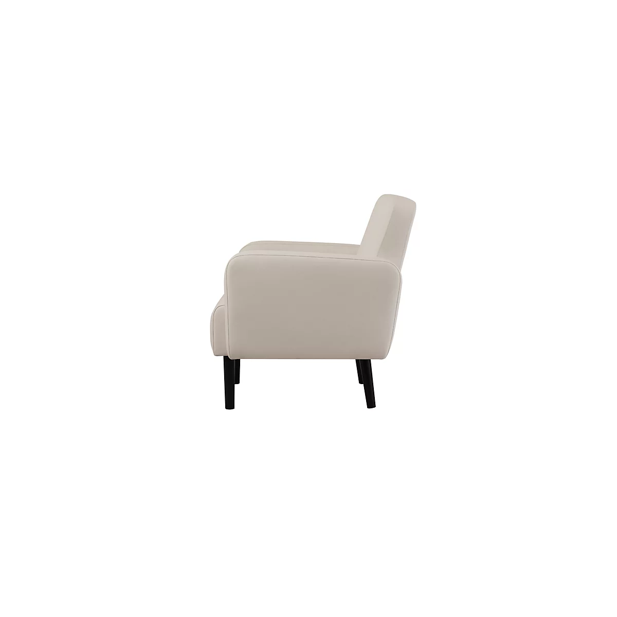 Zweisitzer Sofa meet® by Paperflow LISBOA, desinfektionsmittelbeständiger Kunstlederbezug weiß, Fußgestell schwarz, B 1240 x T 815 x H 830 mm