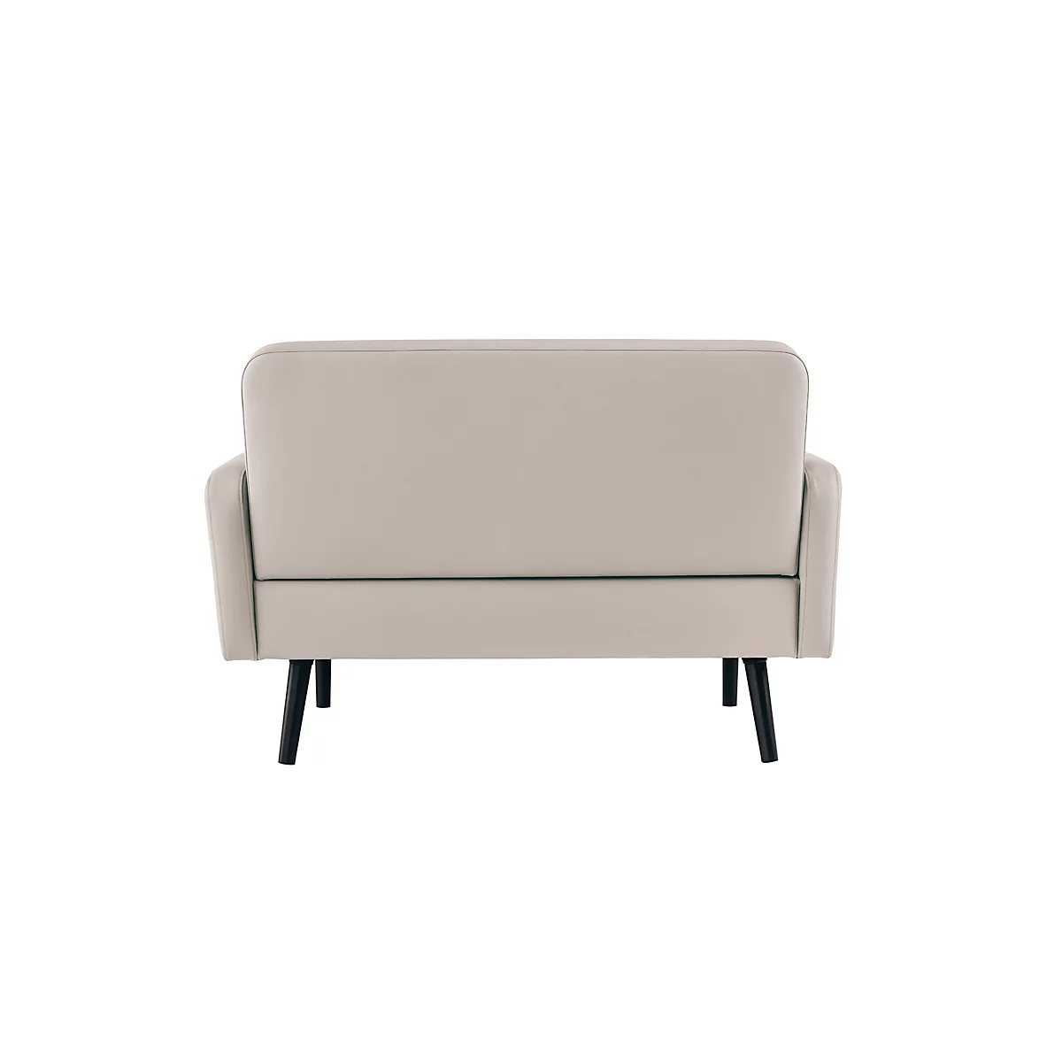 Zweisitzer Sofa meet® by Paperflow LISBOA, desinfektionsmittelbeständiger Kunstlederbezug weiß, Fußgestell schwarz, B 1240 x T 815 x H 830 mm