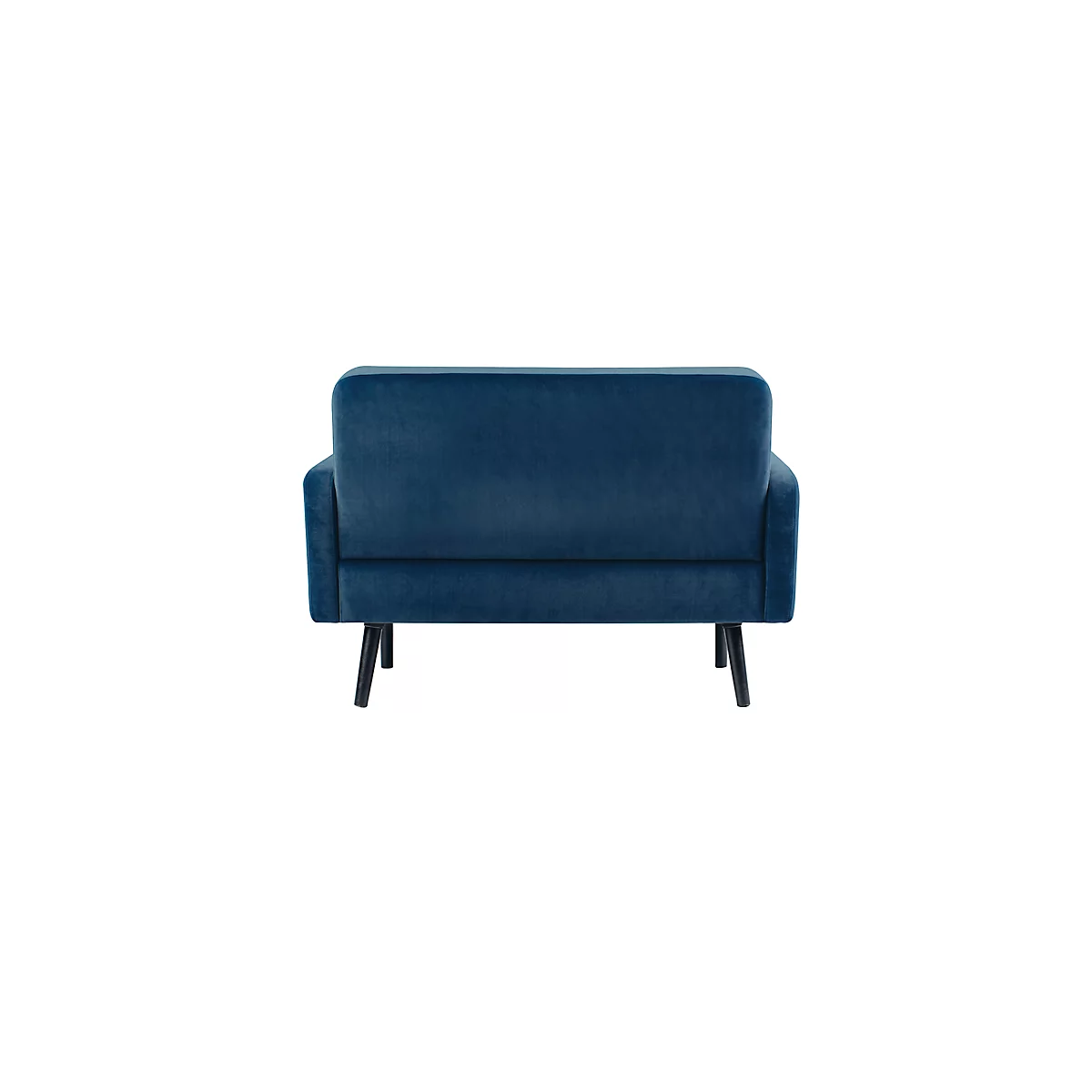 Zweisitzer Sofa meet® by Paperflow LISBOA, Samtbezug blau, Fußgestell schwarz, B 1240 x T 815 x H 830 mm