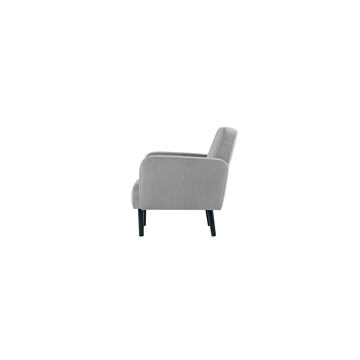 Zweisitzer Sofa meet® by Paperflow LISBOA, Samtbezug grau, Fußgestell schwarz, B 1240 x T 815 x H 830 mm