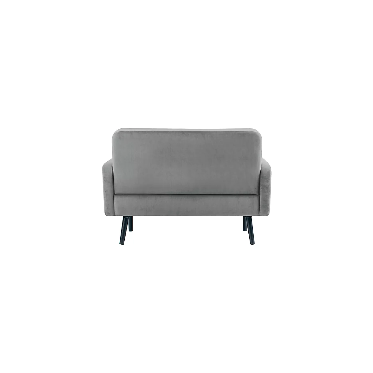 Zweisitzer Sofa meet® by Paperflow LISBOA, Samtbezug grau, Fußgestell schwarz, B 1240 x T 815 x H 830 mm