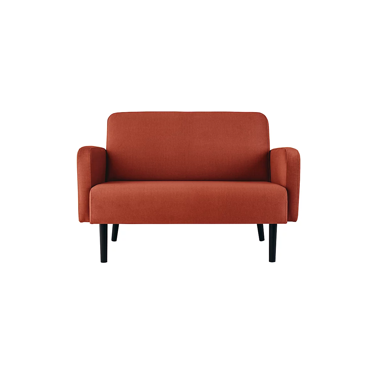 Zweisitzer Sofa meet® by Paperflow LISBOA, Samtbezug rostfarben, Fußgestell schwarz, B 1240 x T 815 x H 830 mm