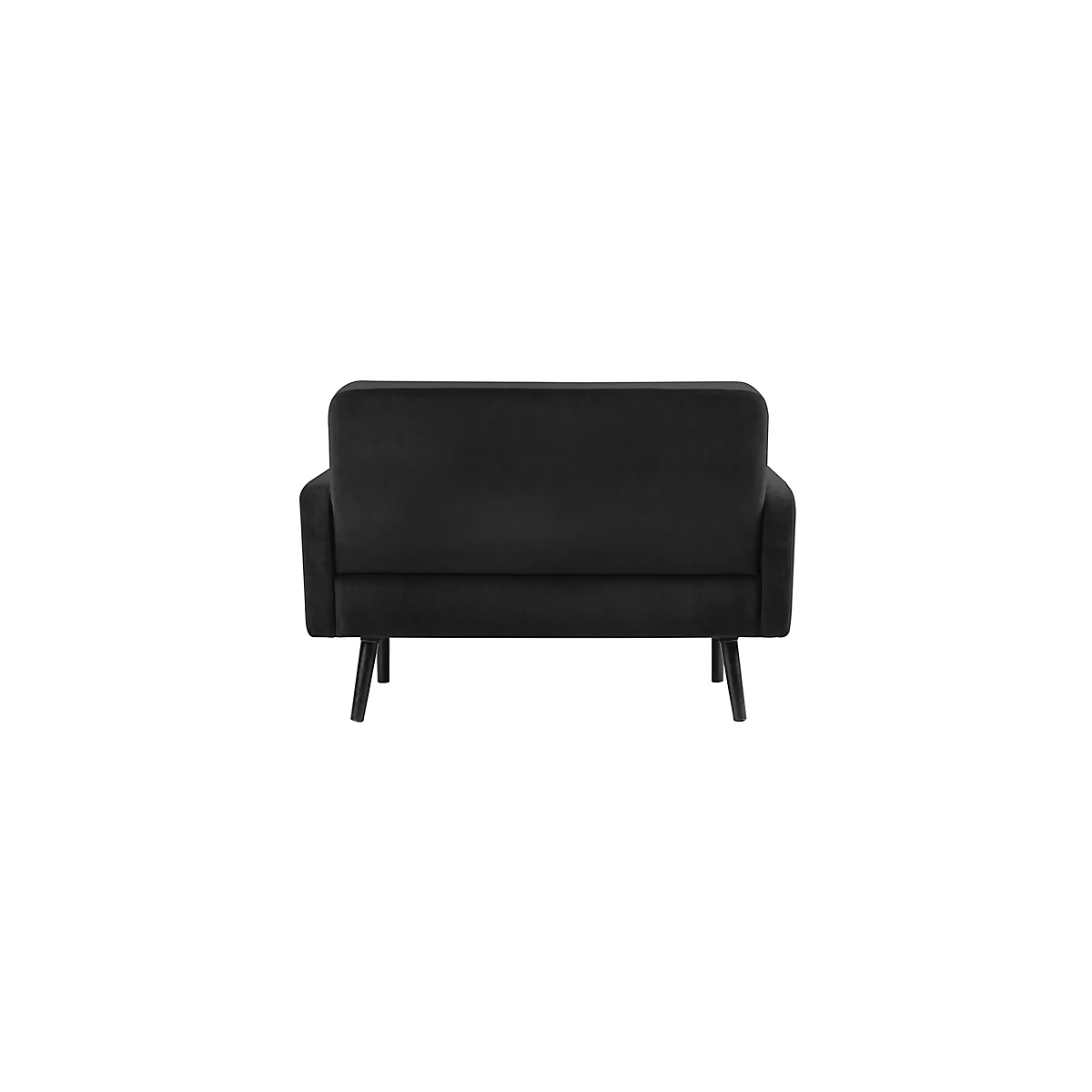 Zweisitzer Sofa meet® by Paperflow LISBOA, Samtbezug schwarz, Fußgestell schwarz, B 1240 x T 815 x H 830 mm