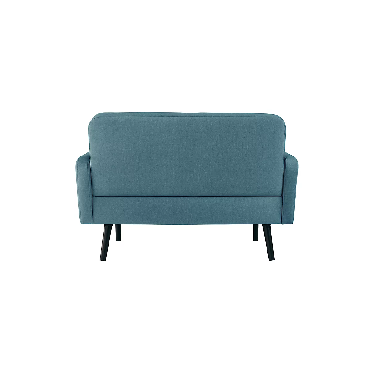 Zweisitzer Sofa meet® by Paperflow LISBOA, Stoffbezug blau, Fußgestell schwarz, B 1240 x T 815 x H 830 mm