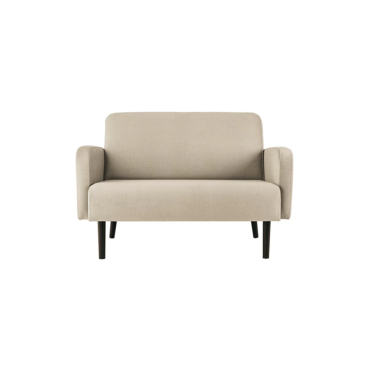 Zweisitzer Sofa meet® by Paperflow LISBOA, Stoffbezug elfenbeinfarben, Fußgestell schwarz, B 1240 x T 815 x H 830 mm