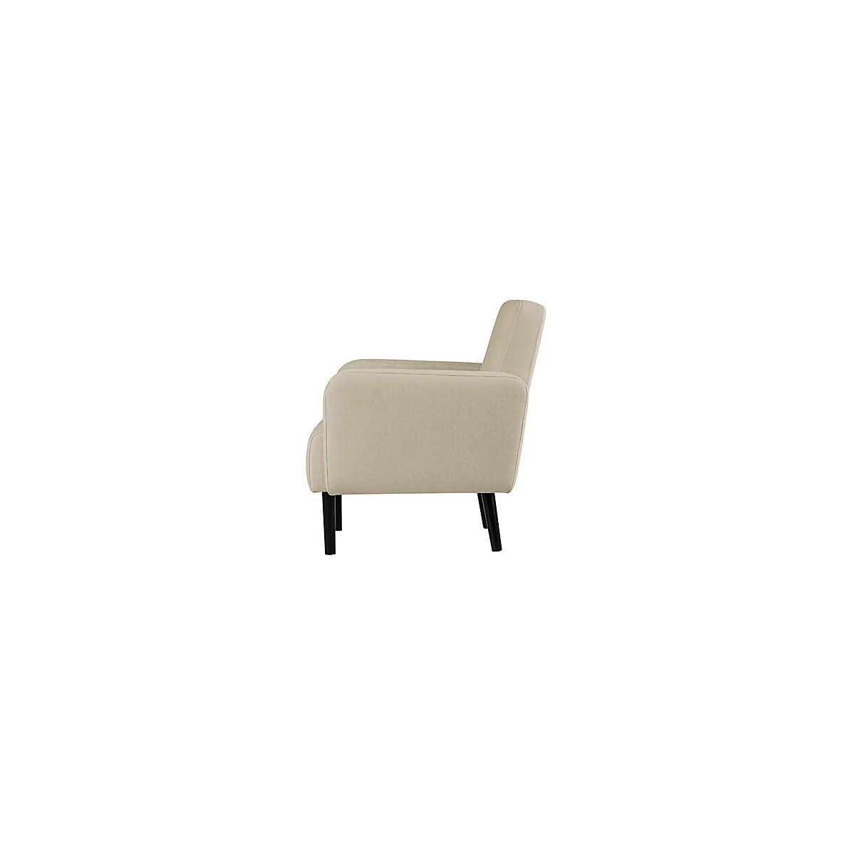 Zweisitzer Sofa meet® by Paperflow LISBOA, Stoffbezug elfenbeinfarben, Fußgestell schwarz, B 1240 x T 815 x H 830 mm