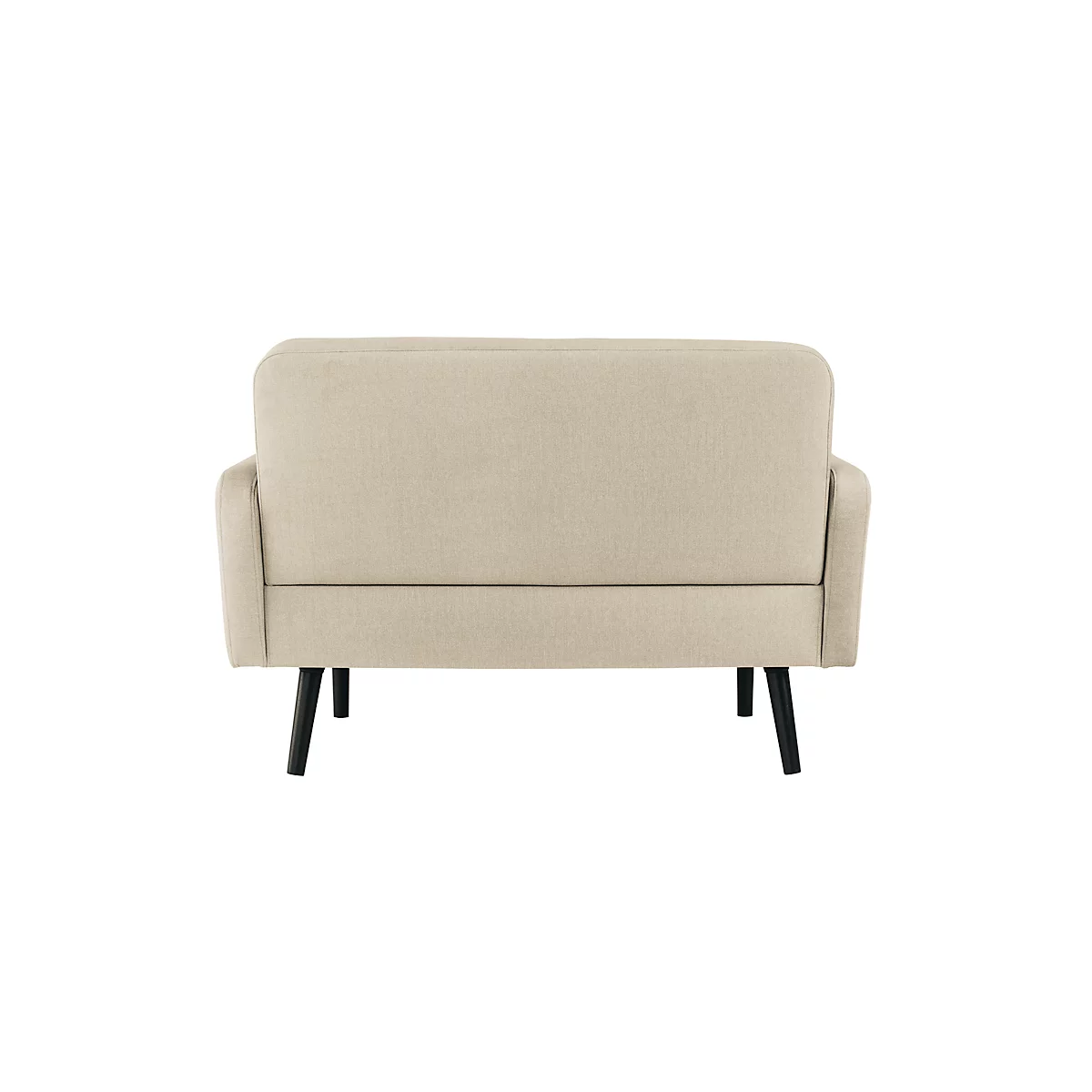 Zweisitzer Sofa meet® by Paperflow LISBOA, Stoffbezug elfenbeinfarben, Fußgestell schwarz, B 1240 x T 815 x H 830 mm
