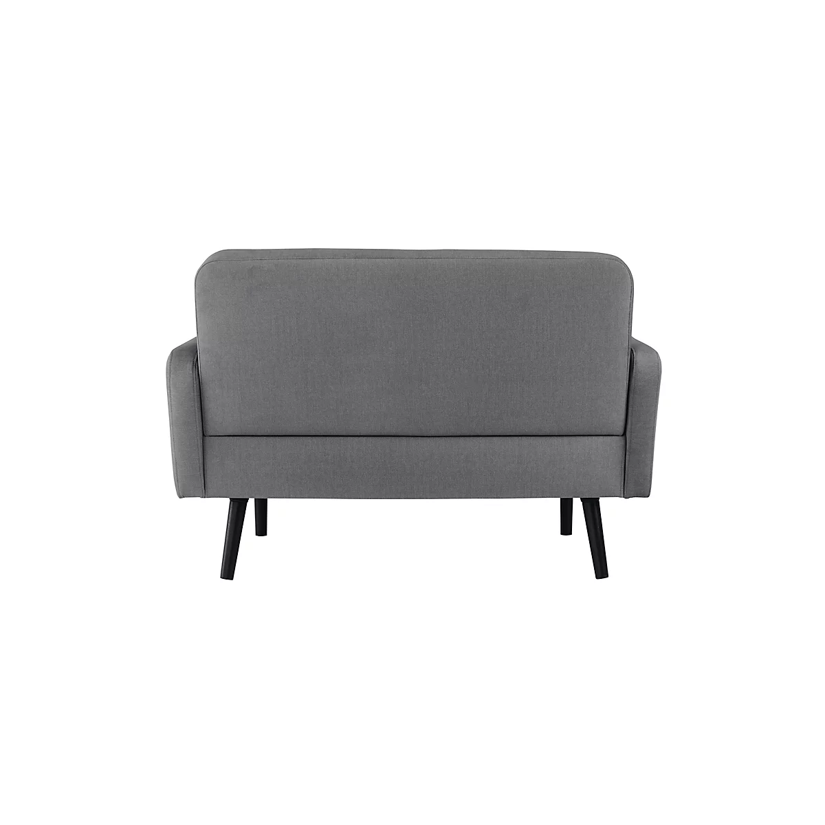 Zweisitzer Sofa meet® by Paperflow LISBOA, Stoffbezug grau, Fußgestell schwarz, B 1240 x T 815 x H 830 mm