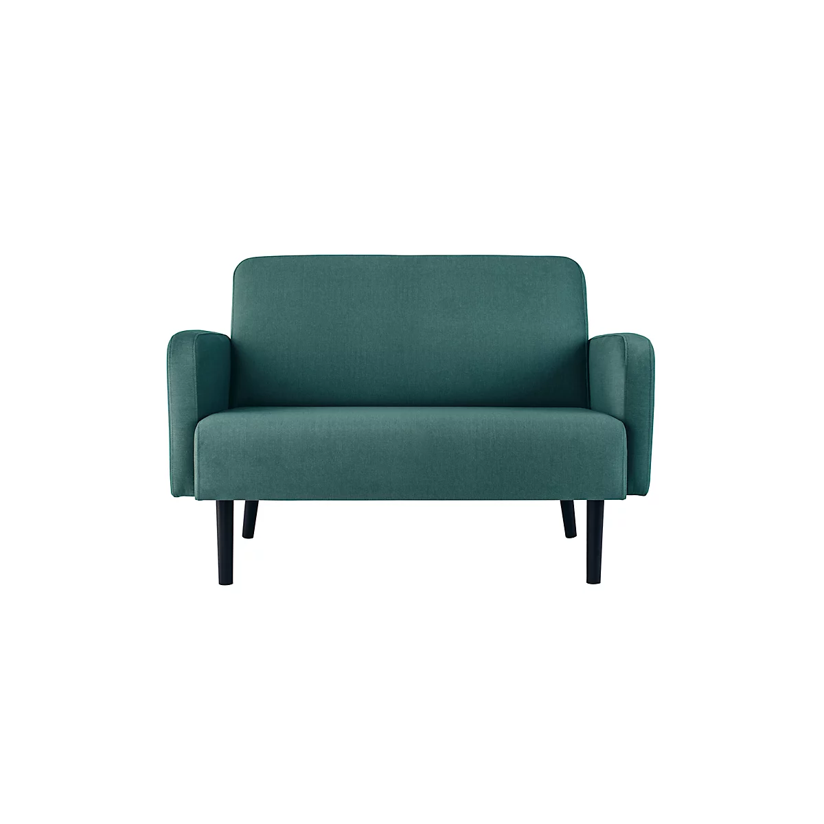 Zweisitzer Sofa meet® by Paperflow LISBOA, Stoffbezug grün, Fußgestell schwarz, B 1240 x T 815 x H 830 mm
