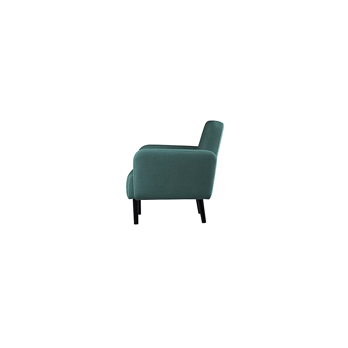 Zweisitzer Sofa meet® by Paperflow LISBOA, Stoffbezug grün, Fußgestell schwarz, B 1240 x T 815 x H 830 mm