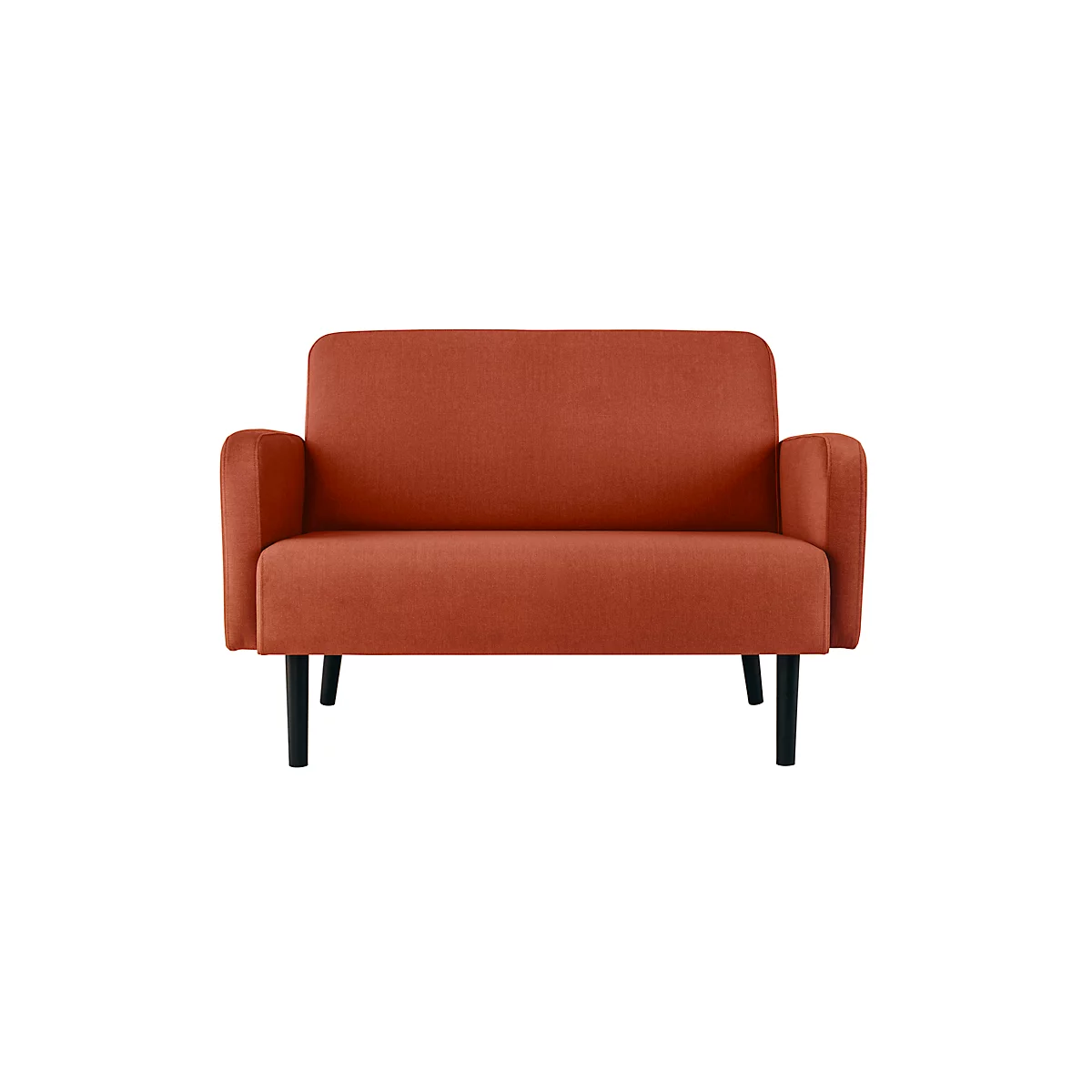 Zweisitzer Sofa meet® by Paperflow LISBOA, Stoffbezug rostfarben, Fußgestell schwarz, B 1240 x T 815 x H 830 mm
