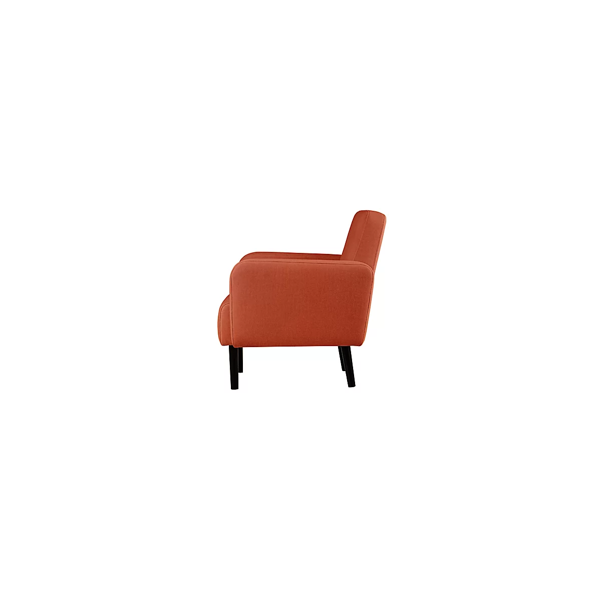 Zweisitzer Sofa meet® by Paperflow LISBOA, Stoffbezug rostfarben, Fußgestell schwarz, B 1240 x T 815 x H 830 mm