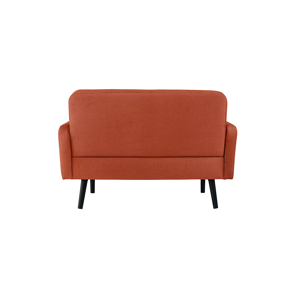 Zweisitzer Sofa meet® by Paperflow LISBOA, Stoffbezug rostfarben, Fußgestell schwarz, B 1240 x T 815 x H 830 mm