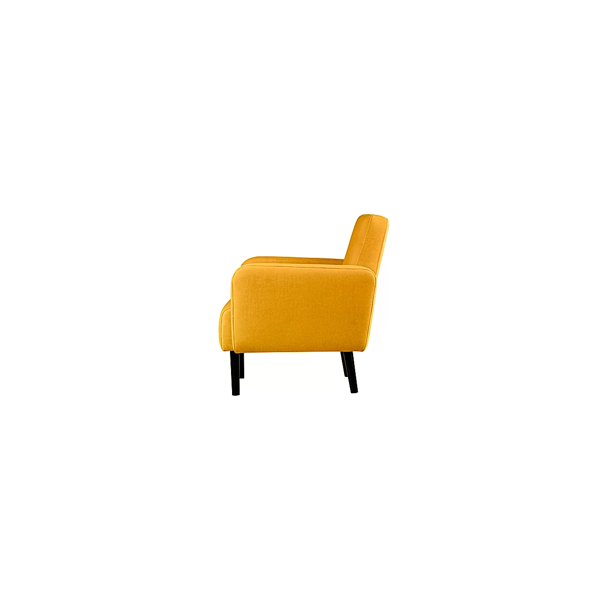 Zweisitzer Sofa meet® by Paperflow LISBOA, Stoffbezug safran, Fußgestell schwarz, B 1240 x T 815 x H 830 mm
