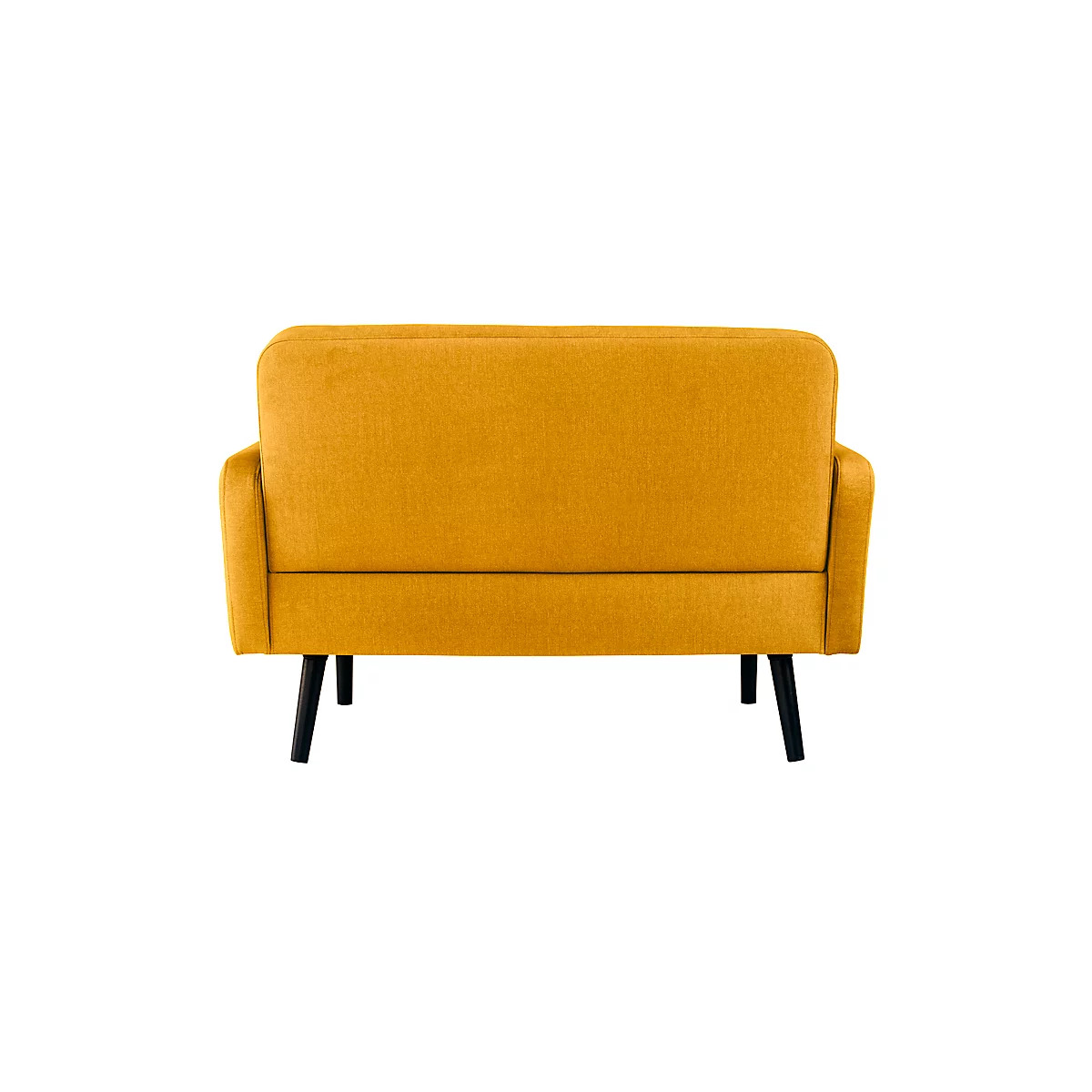 Zweisitzer Sofa meet® by Paperflow LISBOA, Stoffbezug safran, Fußgestell schwarz, B 1240 x T 815 x H 830 mm