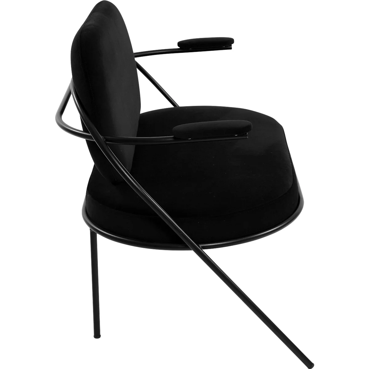 Zweisitzer Sofa Meet by Paperflow Saturne, mit Armlehnen, B 1180 x T 730 x H 880 mm, Stahlrohr, Samt, Schwarz/Schwarz