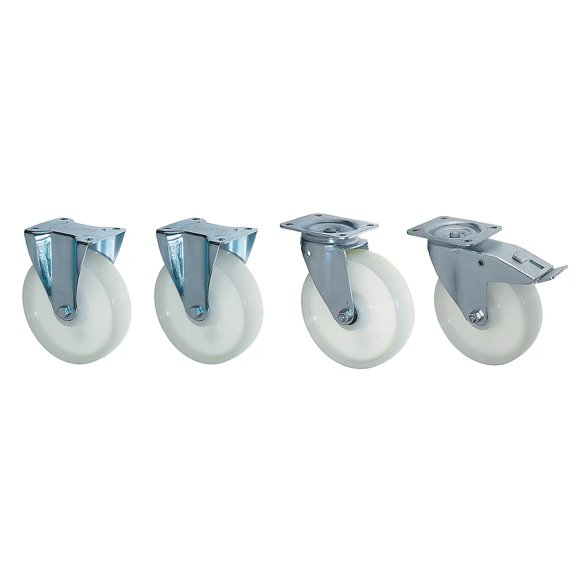 Zwenk- en bokwielen set voor BKM, draagvermogen 450 kg