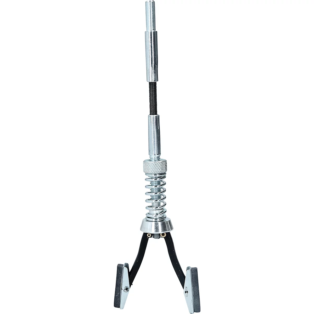 Metallisches Honwerkzeug mit zwei Schleifklötzen. Feder und Gewinde zur Anpassung.