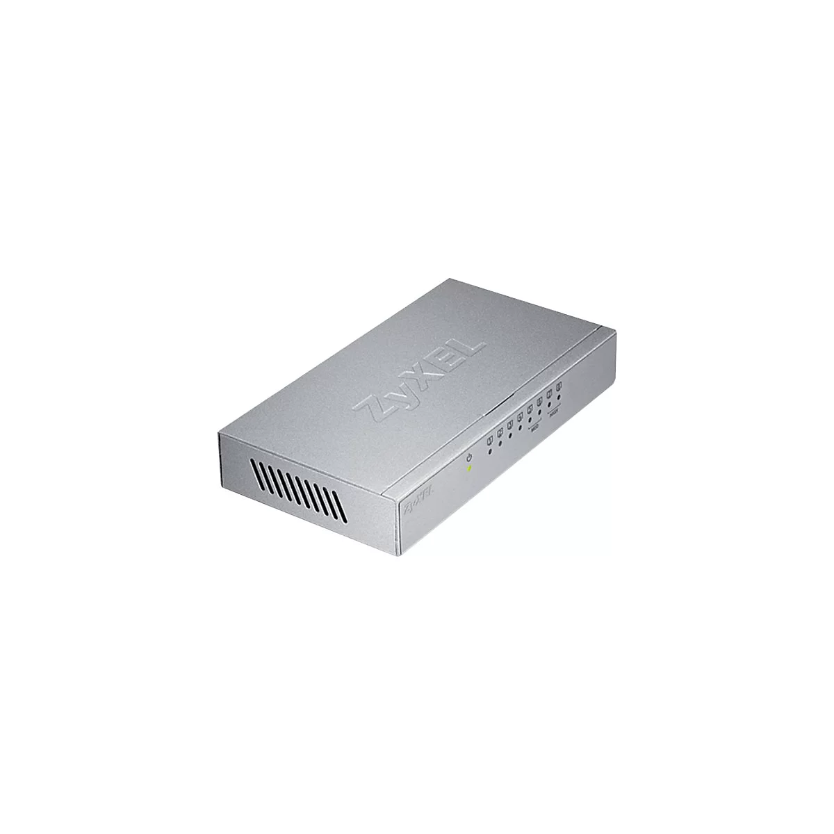 Grauer Zyxel-Router. Auf der Oberseite steht Zyxel geprÃ¤gt. Auf der Vorderseite befinden sich Kontrollleuchten.