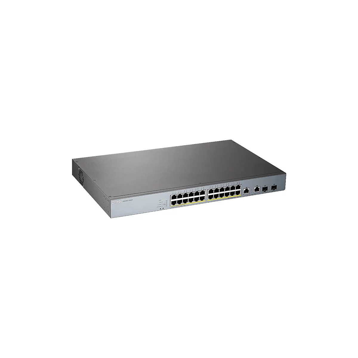 Zyxel GS1350-26HP - Switch - Smart - 24 x 10/100/1000 (PoE+) + 2 x Combo Gigabit SFP (Uplink) - Desktop, an Rack montierbar - PoE+ (375 W)