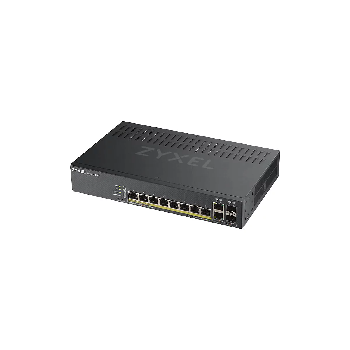 Zyxel GS1920-8HPv2 - Switch - Smart - 8 x 10/100/1000 (PoE+) + 2 x Kombi-Gigabit-SFP - Desktop, wandmontierbar - PoE+ (130 W)