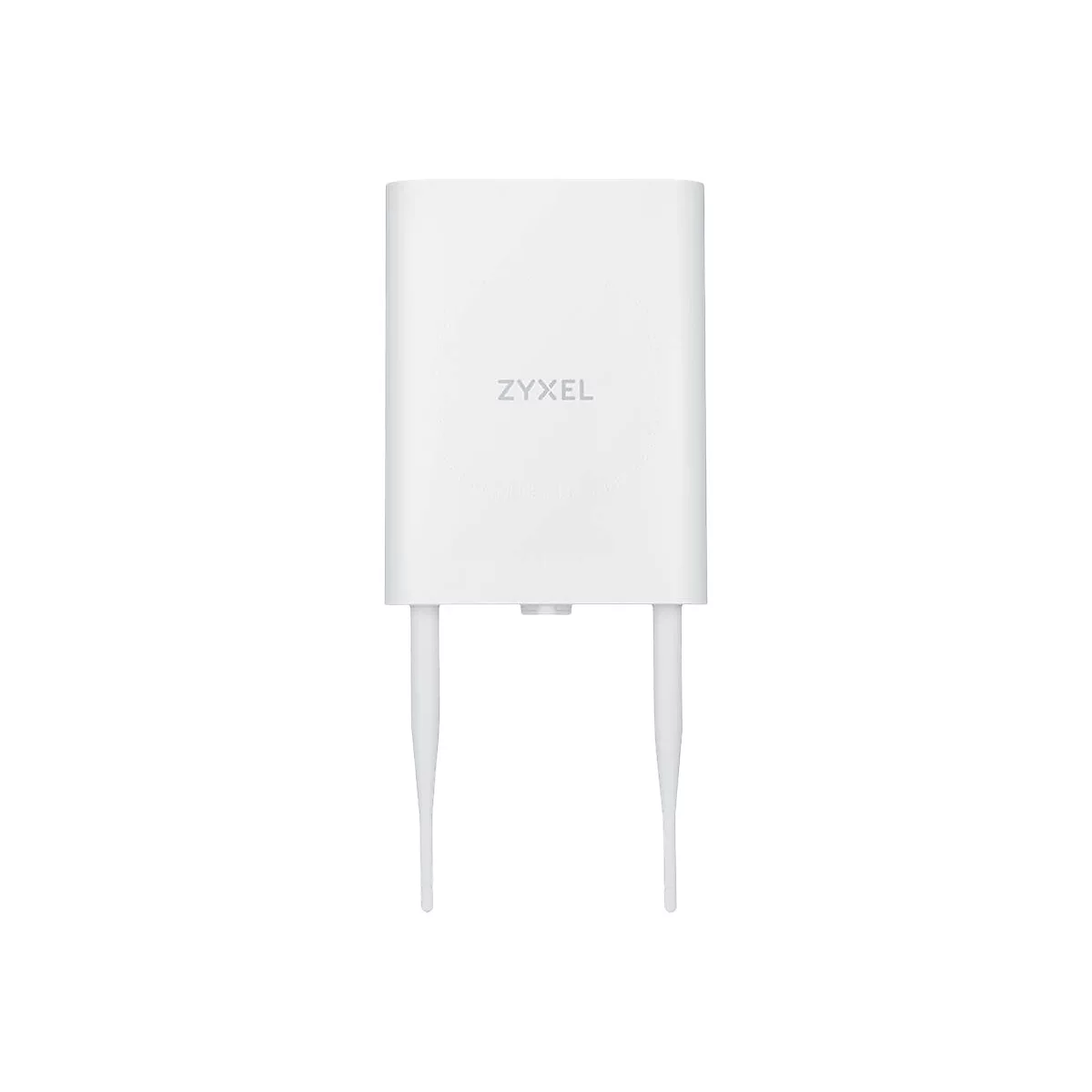 Ein weißer ZYXEL-Router mit zwei Antennen.