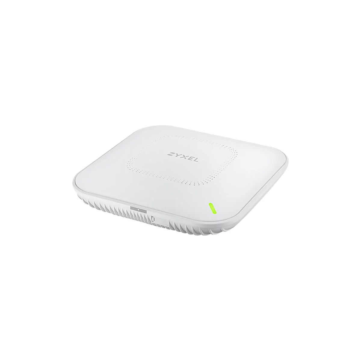 WeiÃŸer Zyxel-Router. Oben steht der Name. Eine grÃ¼ne LED leuchtet. Eckig, leicht abgerundet.