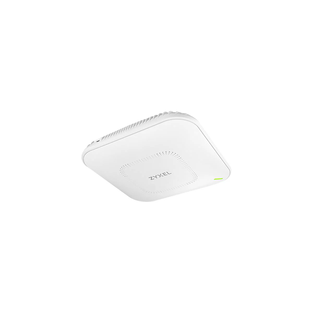 WeiÃŸer WLAN-Access-Point mit abgerundeten Ecken, dem Schriftzug ZYXEL und einer grÃ¼nen LED.